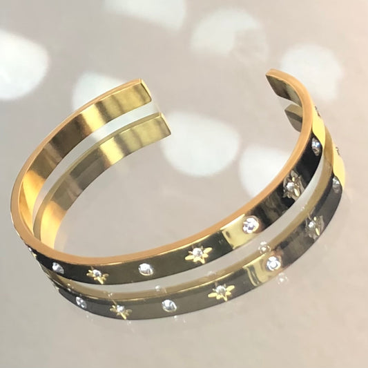 Star gem bangle bracelet