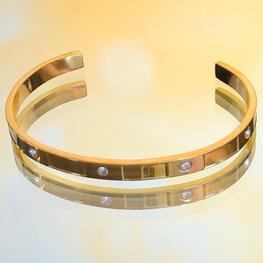 Gem square bangle bracelet