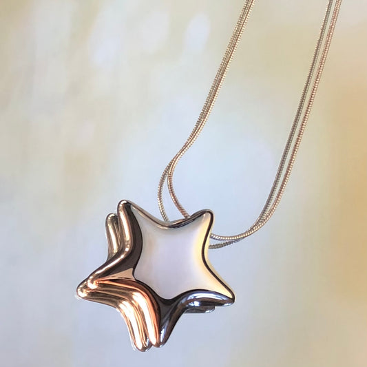 Star necklace -silver tone