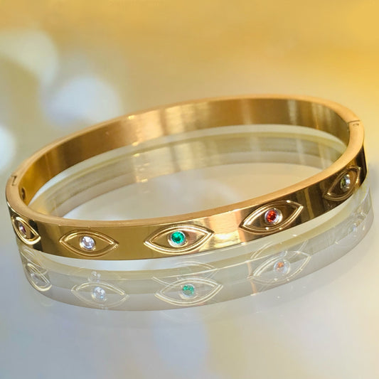 Evil eye bangle bracelet